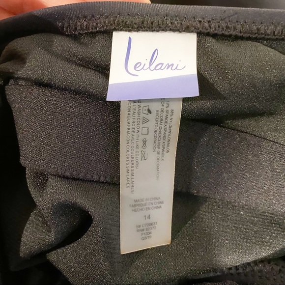 Leilani | NWT Black Floral Gemini Push-Up Underwire One Piece Swimsuit Sz. 14 - Picture 11 of 12